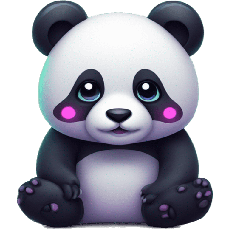 cute neon panda emoji