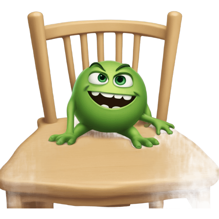 Mike waxowski falling off a stool going crazy emoji