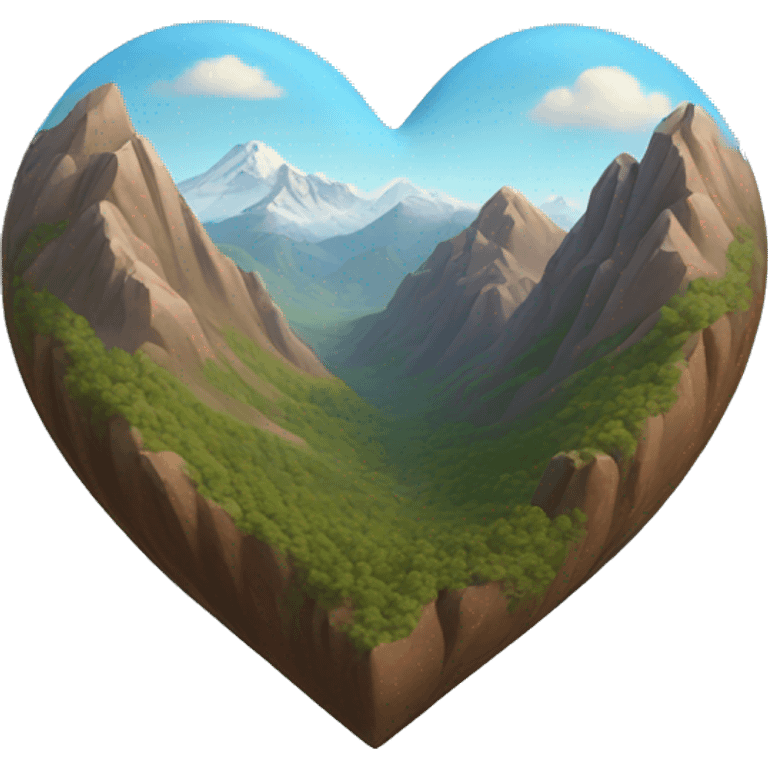 heart shape mountain 3d emoji