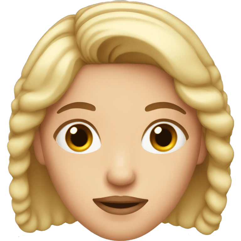 white woman with big brown eyebrows emoji