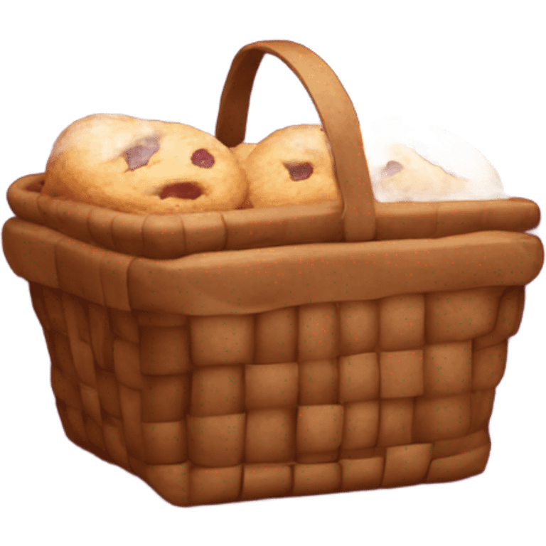 baked goods basket in burgundy color emoji