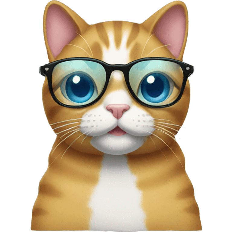 cat with glasses and swiming emoji