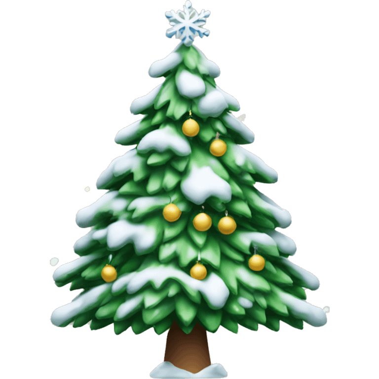 christmas tree with snow emoji