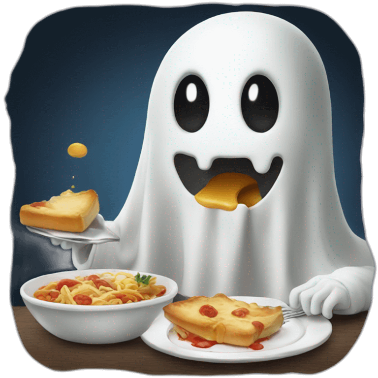 ghost eating french cuisine emoji