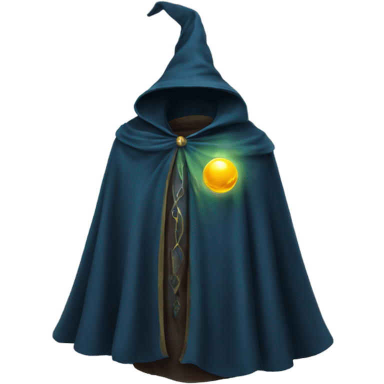 Fantasy wizard cloak with orb connecting the seams at the top emoji