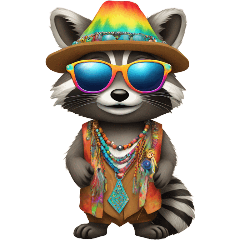 Hippy raccoon emoji