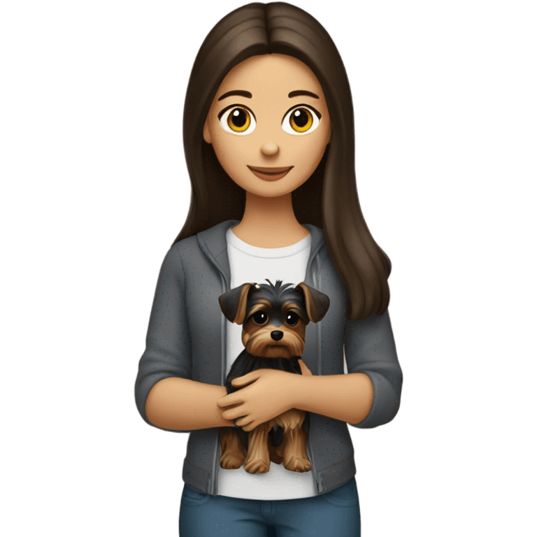 brunette girl with biver-york emoji