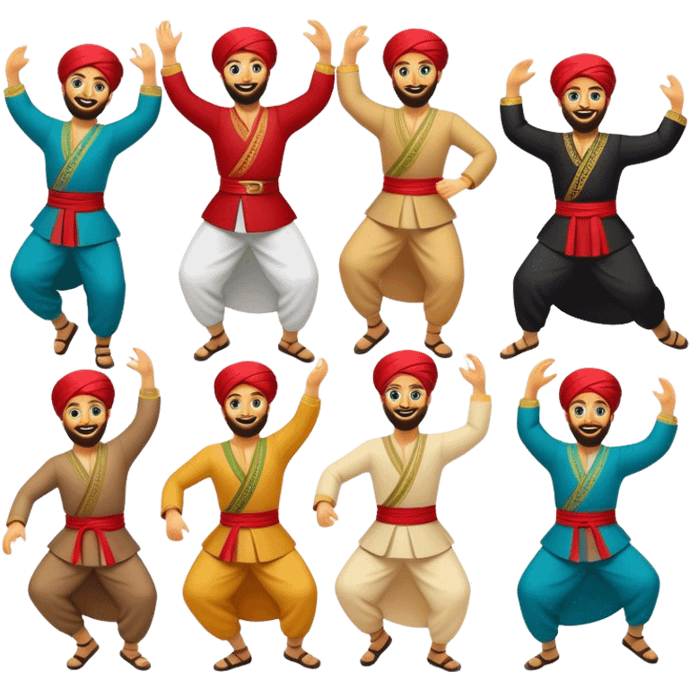 Cinematic Realistic Dabke Dance Emoji, depicted as an energetic traditional Lebanese folk dance with vibrant costumes and rhythmic movements, rendered with dynamic textures and festive natural lighting that captures its communal joy. emoji