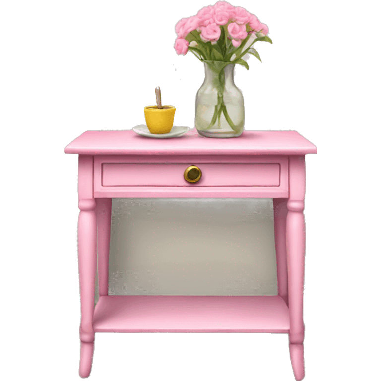 Realistic pink decorated side table emoji