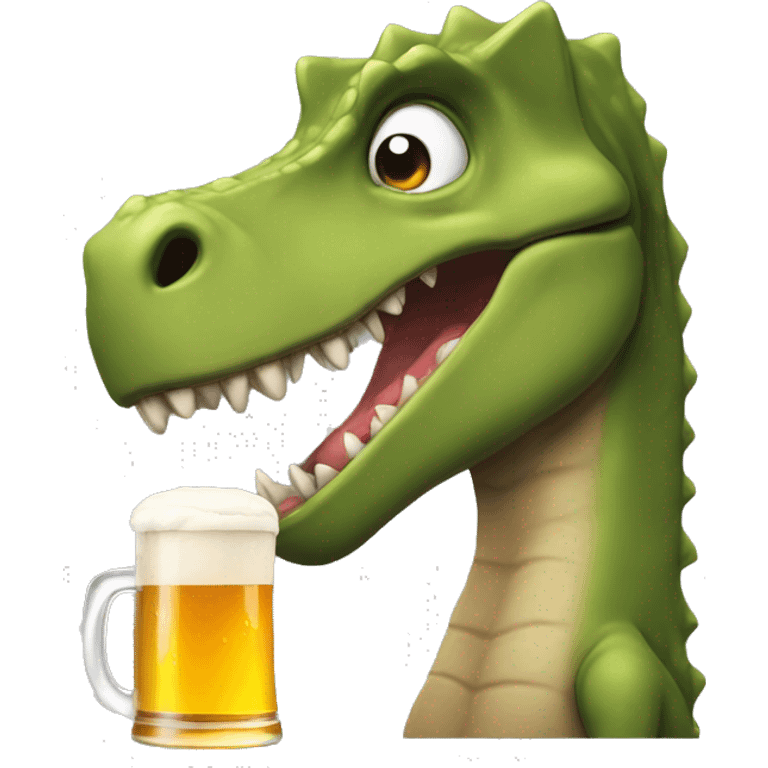 Trauriger dino mit Bier  emoji