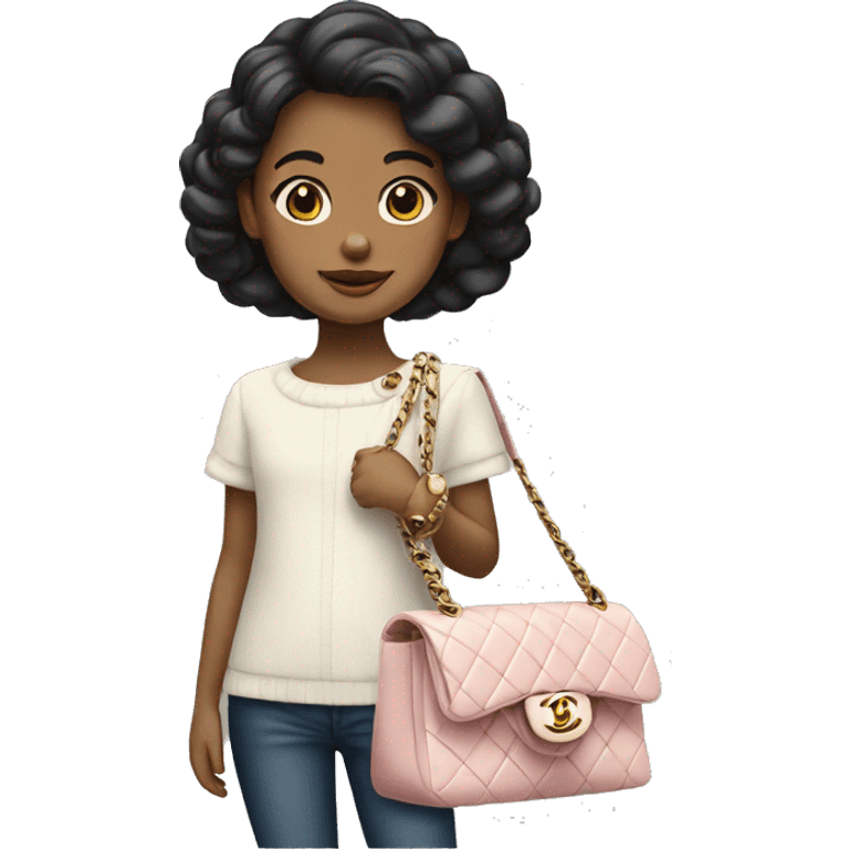 Niña con bolso chanel  emoji