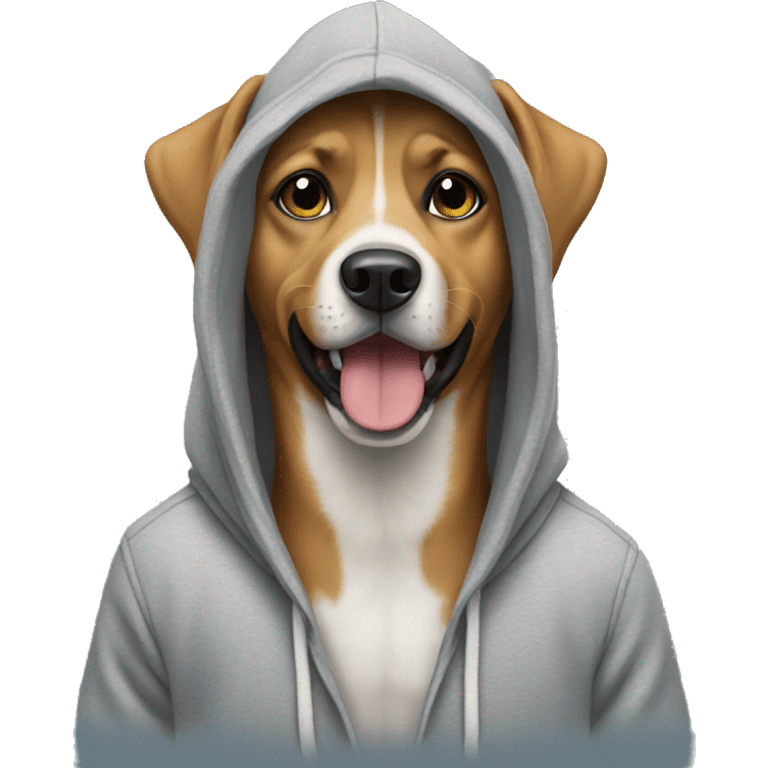 Dog wearing hoodie emoji