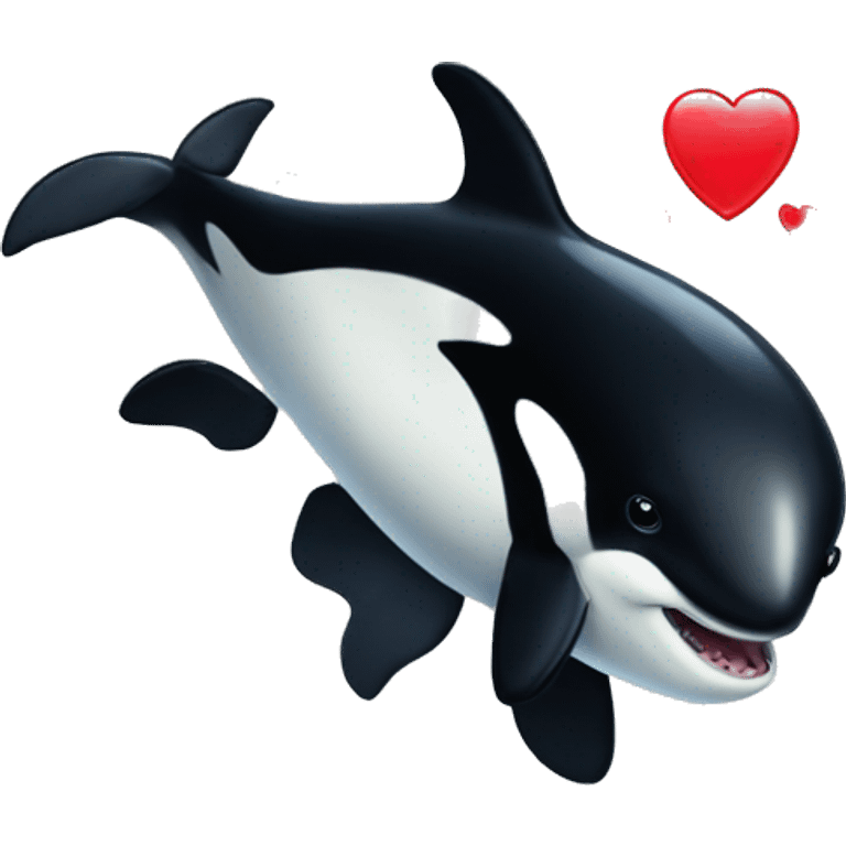 Orca whale with a heart emoji