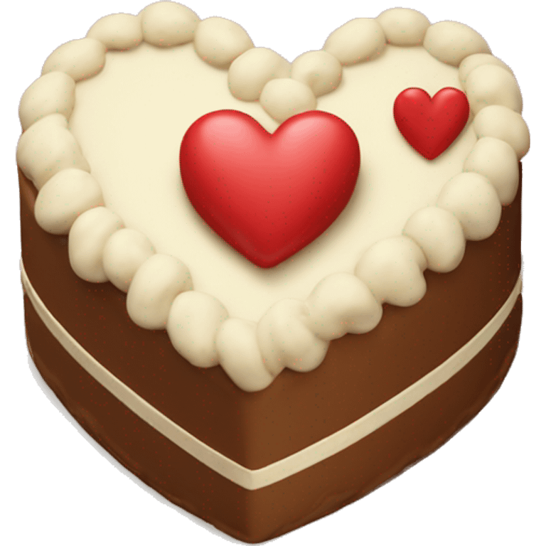 Vintage heart shaped birthday cake emoji