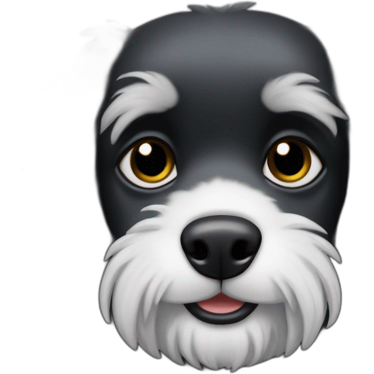 black griffon dog with really not much white hairs only under mouth and on eyebrows emoji