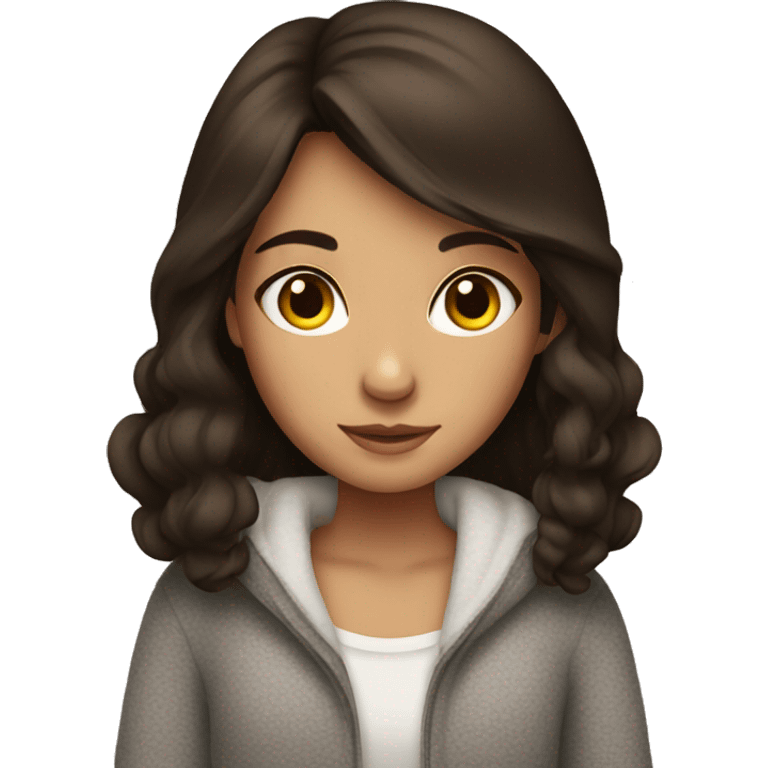 Cozy brunette girl  emoji