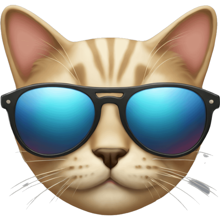 Cat with sunglasses kiss emoji