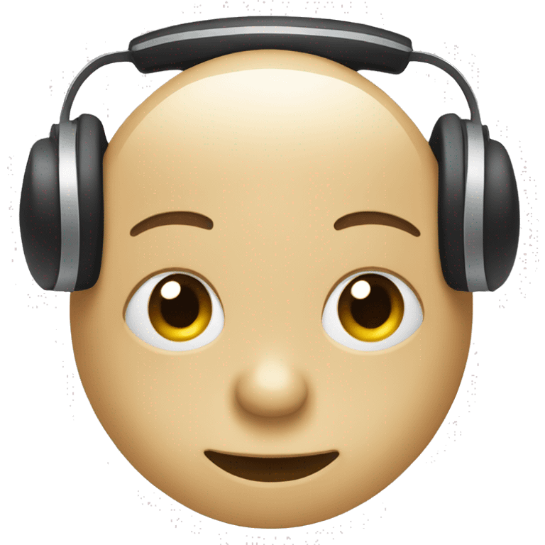 Listening music with cute face emoji