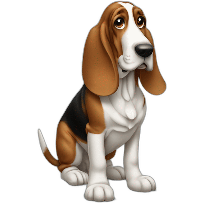 Dog basset hound full-standing emoji