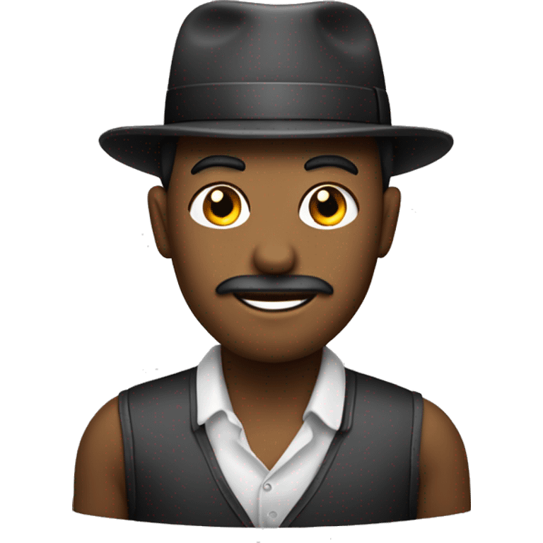 Homem de boné um v com os dedos em frente a lingua emoji