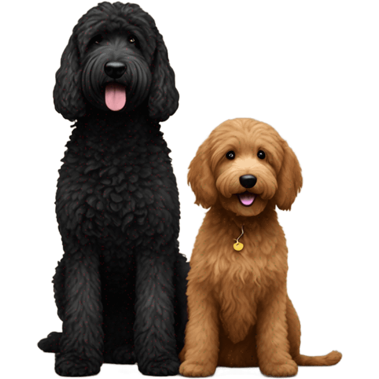 Black goldendoodle with Brown Goldendoodle emoji