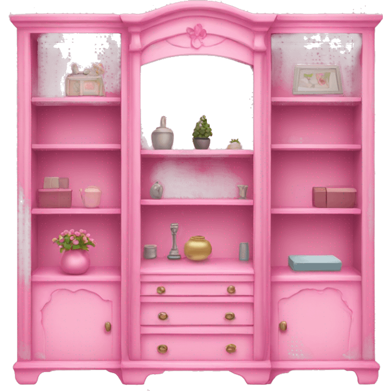 Pink decorated furniture shelves  emoji