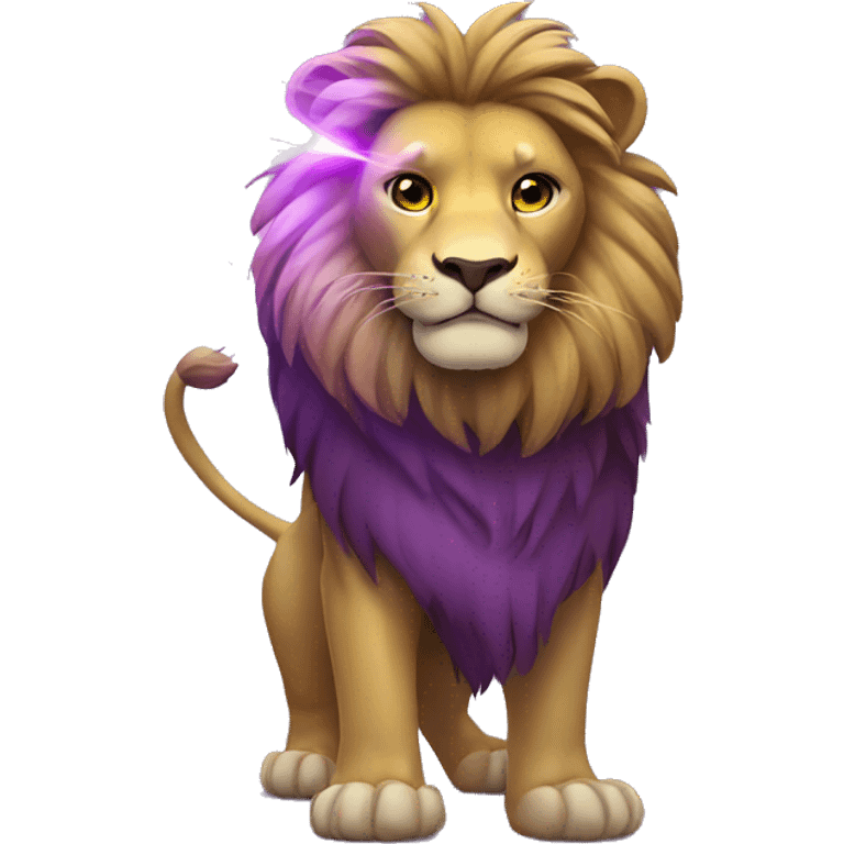 Lion with purple laser beam emoji