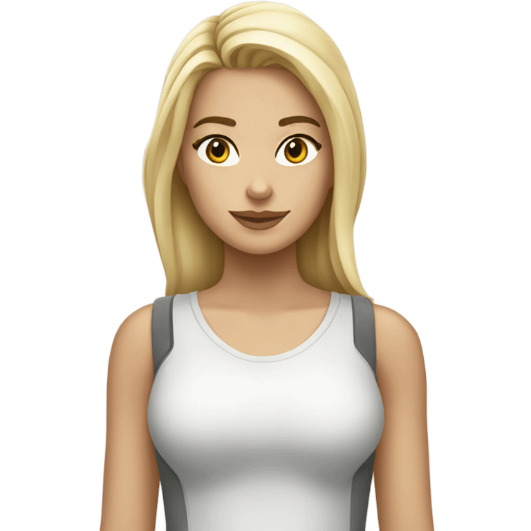 Chica rubia con gato gris y blanco emoji