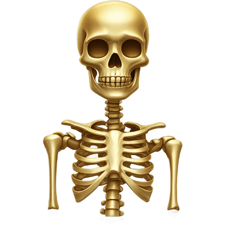 Skeleton made out of gold emoji