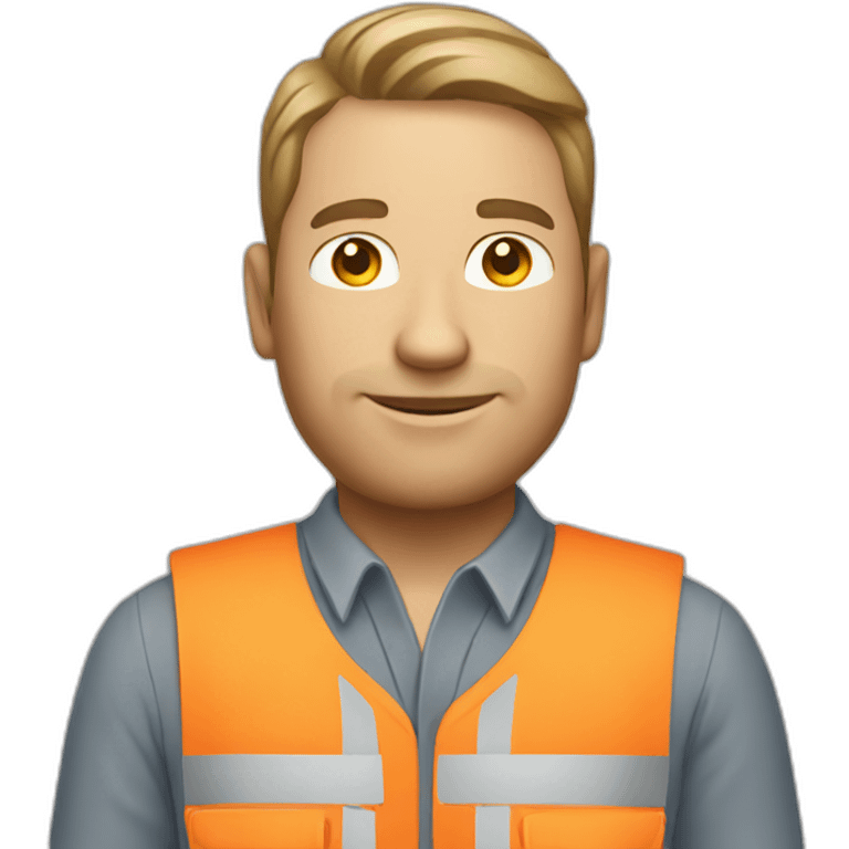 Worker white man overall emoji