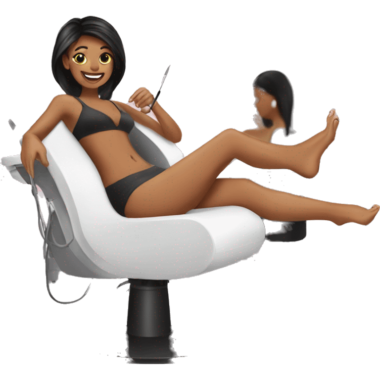 Getting a pedicure in a nail salon emoji