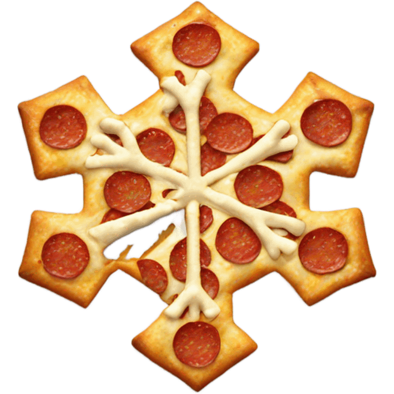 Snowflake eating a pizza  emoji