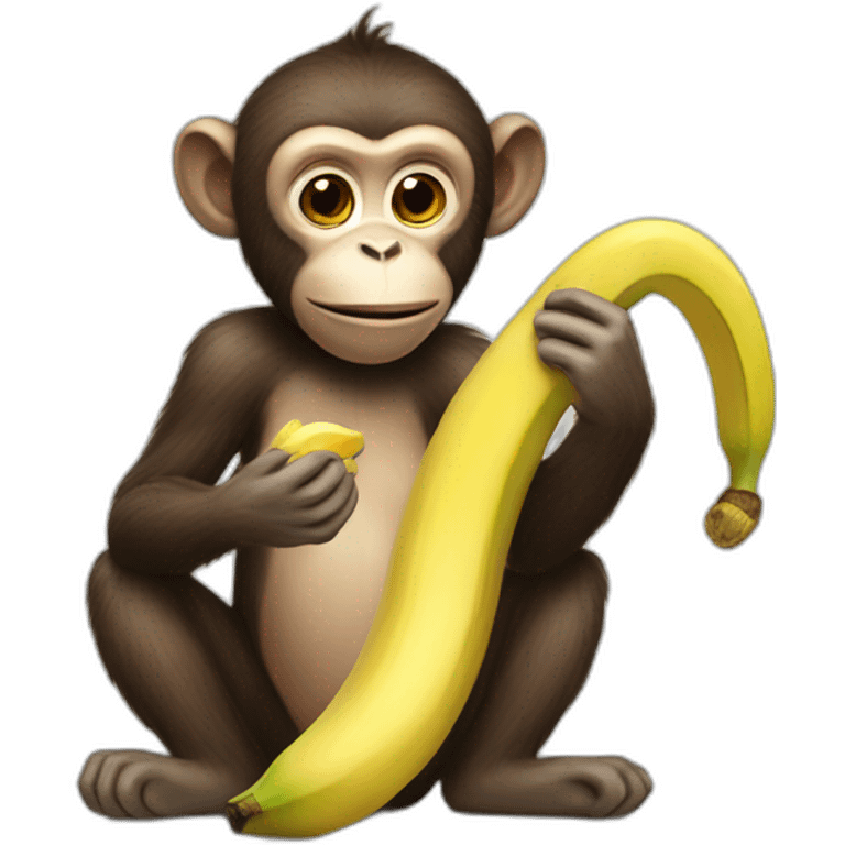 Monkey eating banana emoji