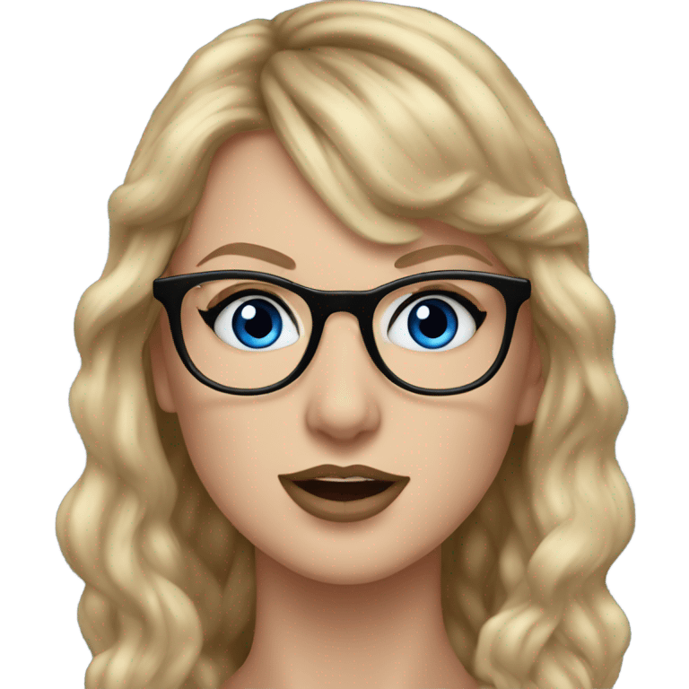 Realistic Taylor Swift, blu eyes, glasses  emoji