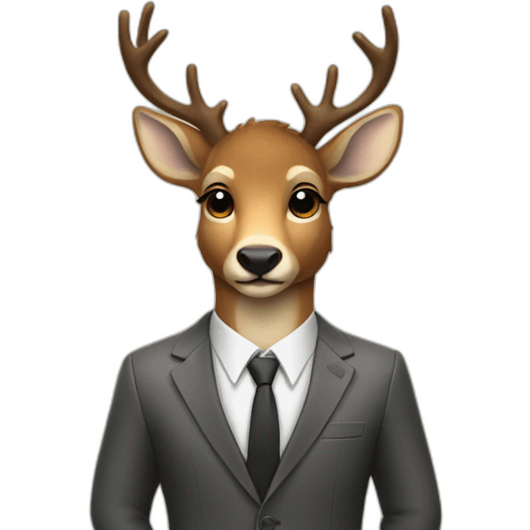 Furry deer in suit emoji