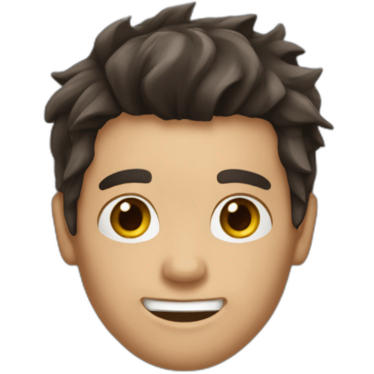 bolt hair man with darkbrown hair emoji