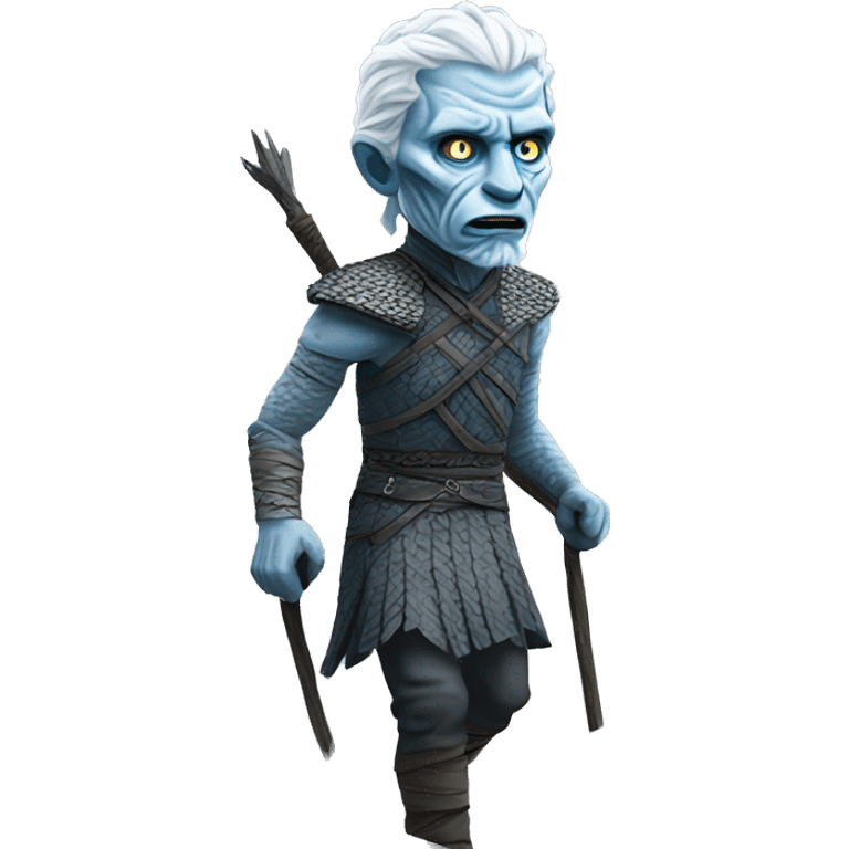 A whitewalker from Game of Thrones walking up a mountain emoji