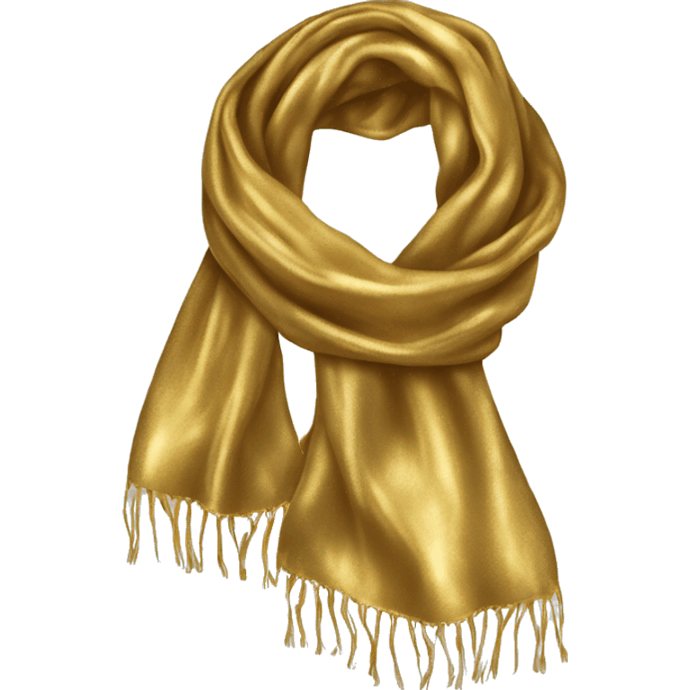 Realistic iridescent gold winter scarf isolated. emoji