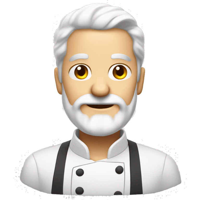 White haired and bearded cook man chef cook emoji