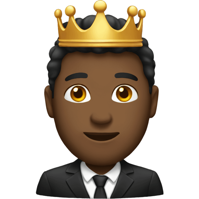 Man black suit crown emoji