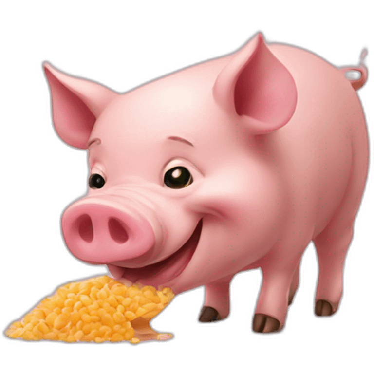 a pig eats itself emoji