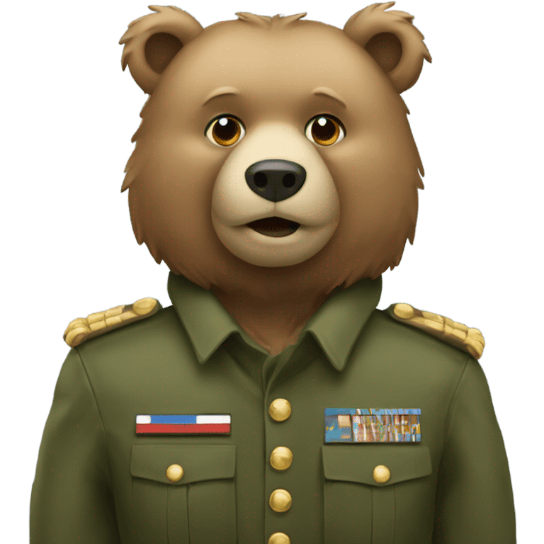 Bear in a military uniform emoji