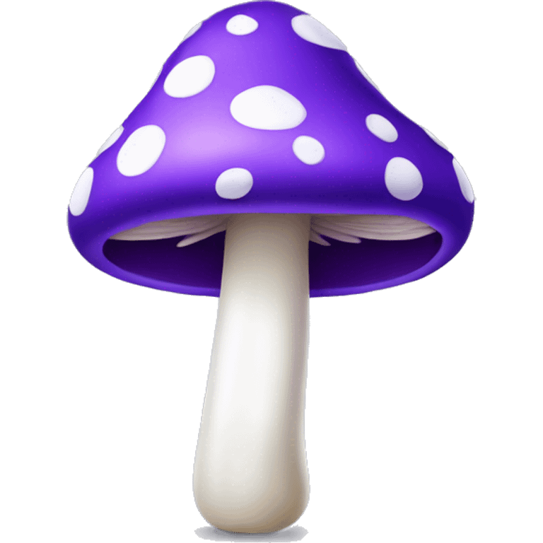 Purple mushroom with white spots and thick stem emoji