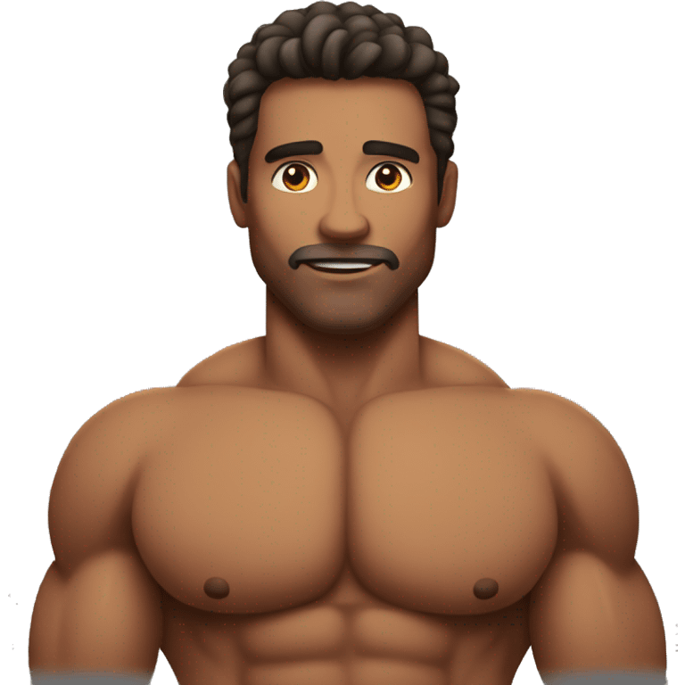 Muscular man with big chest emoji