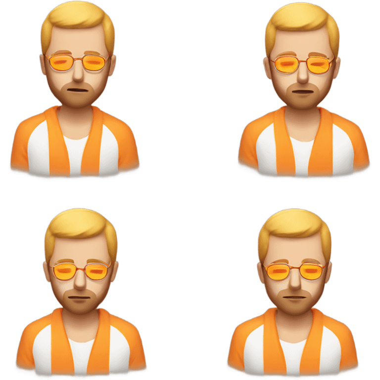 man with orange beard and short blond hair as he praying with orange glasses  emoji