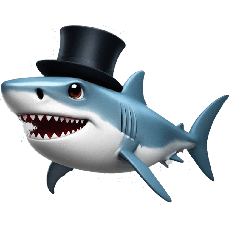 shark with tophat  emoji