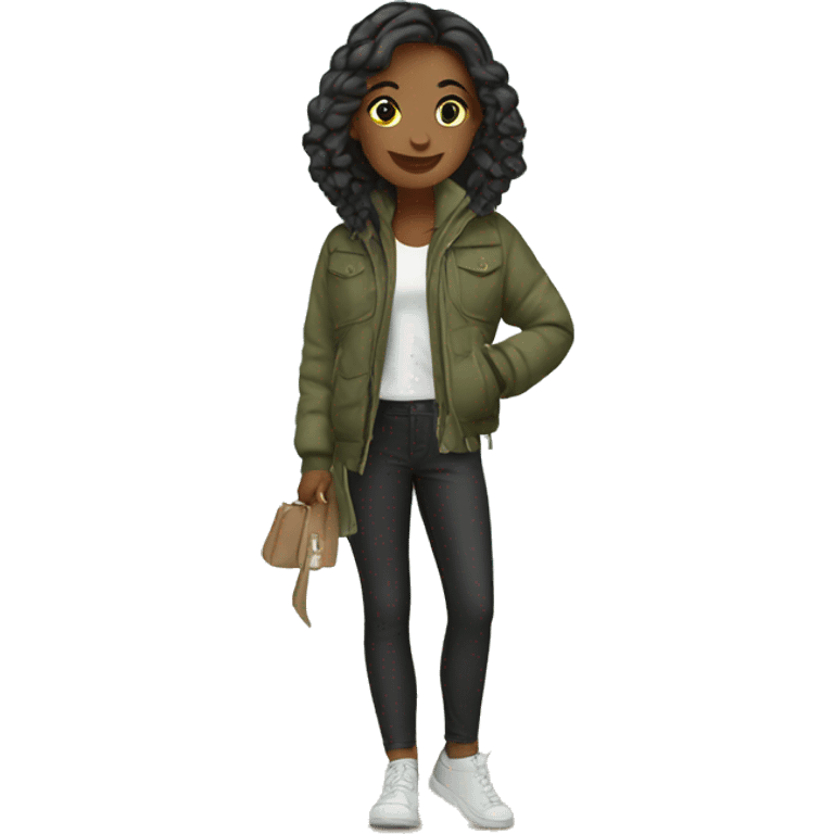 stylish girl in outdoor scene emoji