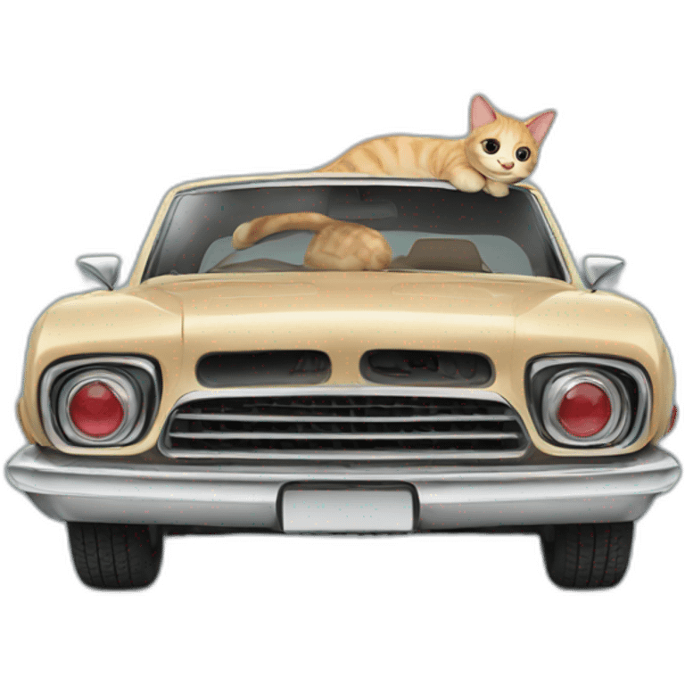 Cat on car emoji