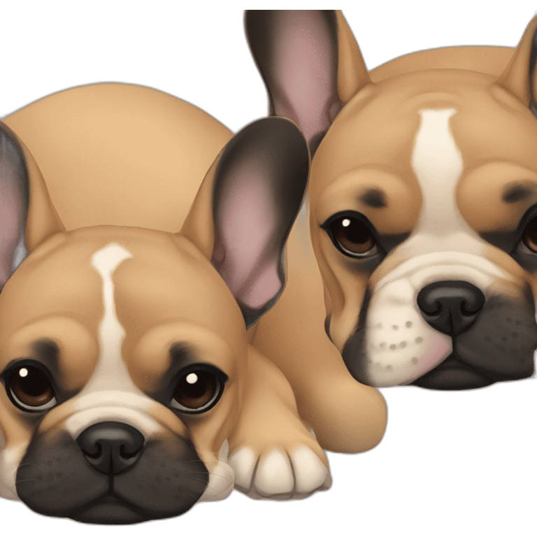 Sleeping Light Brown and black French bulldog emoji