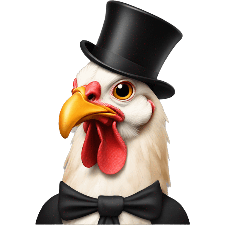 Giant chicken in a top hat emoji